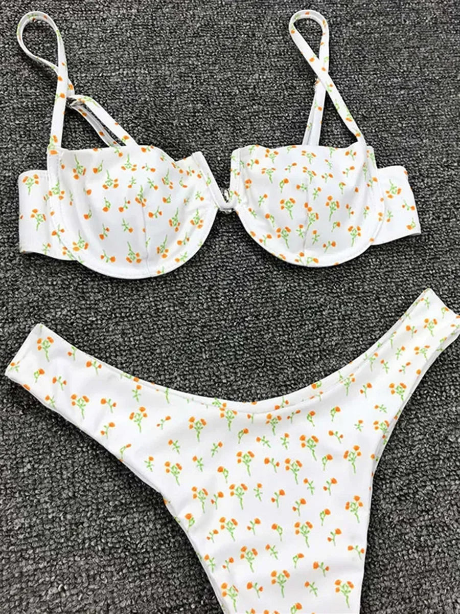 Underwired V-Bar Bikinis 2026 Polka Dot Bikini Women Swimsuit Female Swimwear Two Pieces Bikini Set Push Up Bathing Suit Swim