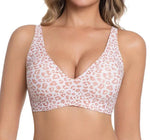 Pink Heart Seamless Wire-Free Comfortable Full-Cup Bra with Thin Molded Cups for Breathability and Support Beautiful Push Up Bra