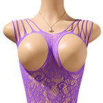 Sexy Open Lingerie Set .Erotic Exposed Breast Bra Transparent Bodystocking Teddy Crotchless Bodysuit Lust Hot Underwear Suit