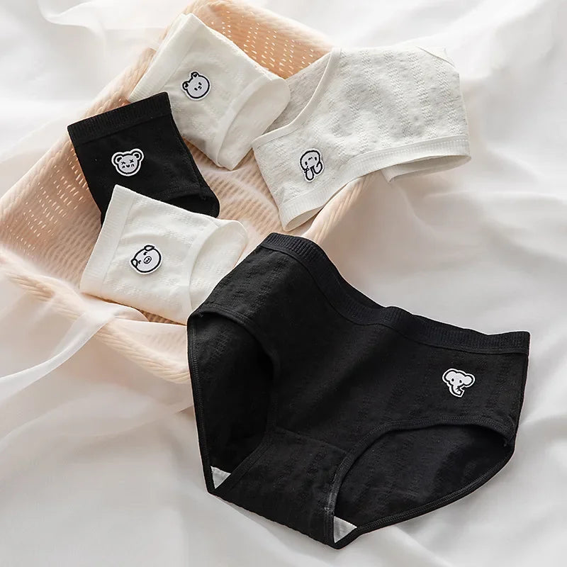 1Pc Cotton Panties Women Solid Color Briefs M-XL Underwear Soft Underpants Women's Panty Intimates