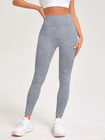 Retro Stone Wash Sportswear Woman Gym Yoga Pants Distressed Seamless High WaistWomen Sports Leggings Tummy Control Squat-Proof