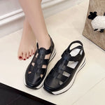 Ladies Shoes 2026 High Quality Buckle Strap Women's Sandals New Closed Toe Office and Career Summer Solid Wedge Sandals