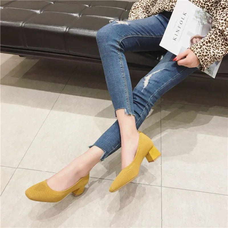 Fashion Flats For Women Spring Summer Flat Shoes Square Toe Slip-on Loafers Soft Sole Girls Daily Walking Shoes