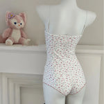 Women SexyFloral Print Bodysuit Lace Trim Sleeveless Slim Fit Leotard Summer Jumpsuit Romper Sexy Underwear Nightwear Lingerie