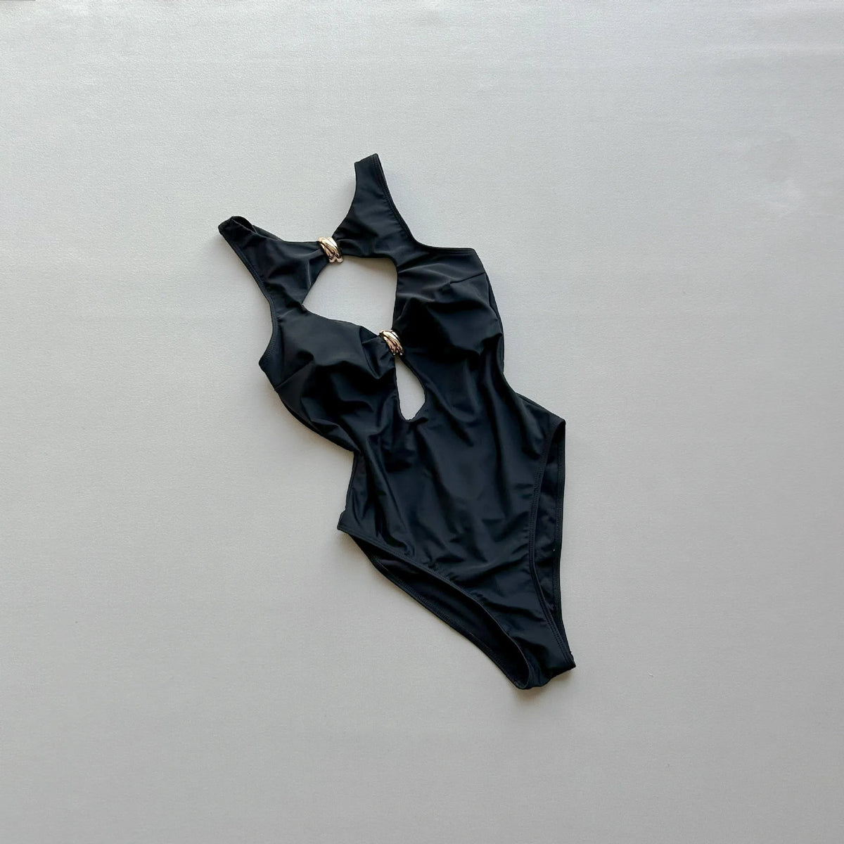 2026 New Summer Women Sexy Hollow Out One-piece Suit Swimwear Bodysuit Ring Decor Swimsuit High Waist Push Up Monokini Beachwear