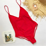 S - XXL V Neck Scrunch Butt Female Swimwear One Piece Swimsuit Women Backless Monokini High Cut Leg Bathing Suit Swim Bodysuit