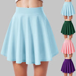 Women's High Waist A Line Skater Skirt Casual Solid Flared Mini Skirt Soft Stretch Summer Casual Sports Golf Tennis Short Skirts