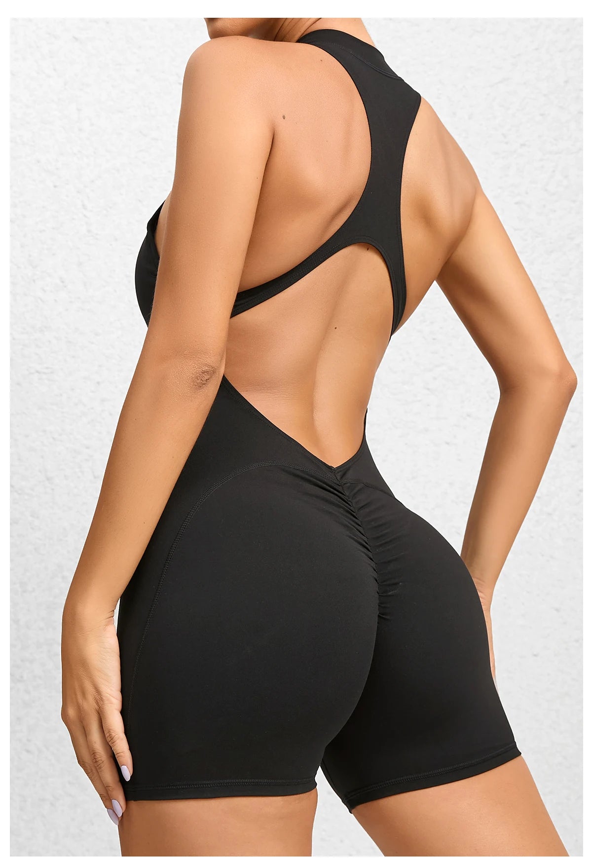 Women Yoga V Backless Jumpsuit Workout Bodysuit Sleeveless Gym Bodycon Sportswear Fitness Yoga Suit One Piece Outfit