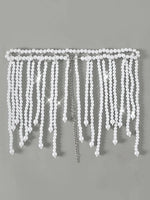 Luxury Pearls Chain Fringe Tassel Bikini Bottom Swim Brief Women Swimwear Female Bather Brazilian Tanga Panties Underwear