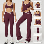 Yoga Set2 Pieces Workout Outfits Fitness Sportswear Gym Tracksuit High Waist Leggings Sports Bra Athletic Wear Women Clothes