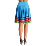 High Waist Spanish Swing Skirt Midi Skirt Ladies Folk Dance Skirt Elastic Large Swing Hem Mexican Flamenco Performance Skirts