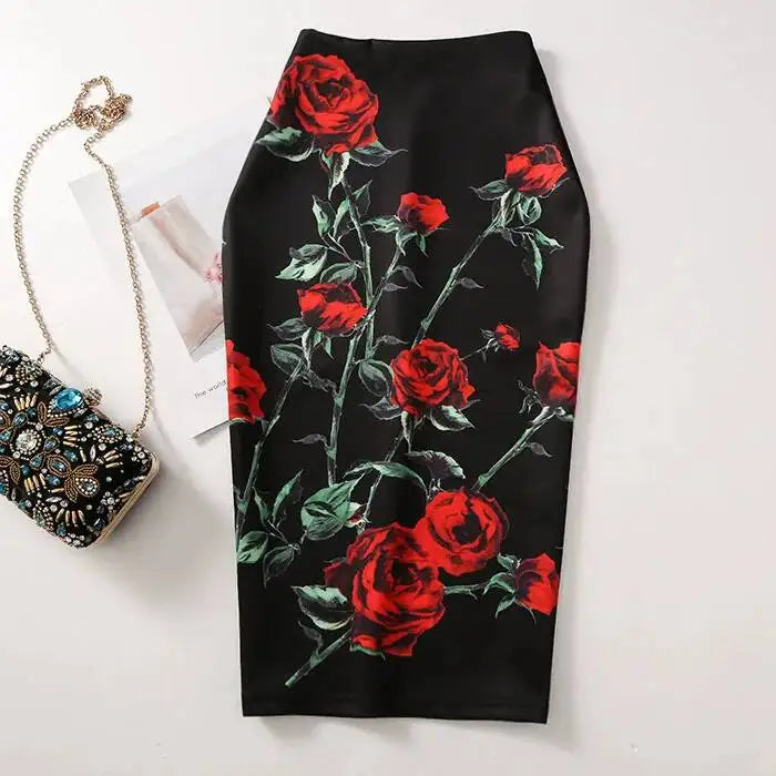 Spring Summer Women Y2K High Waist Midi Pencil Chiffon Skirts Slim Bodycon Vintage Hip Raise Korean Fashion Clothes UOV5