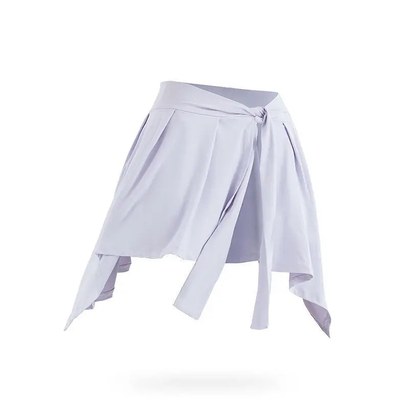 Women Tennis Self-Tie Sports Skirts Athletic Yoga Skirt Long Strap Hip Covering Fitness Wrap Cover Up Anti Glare Ballet Skirt