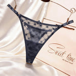 Thin Sexy Girls G String Thong Panties Women Briefs Flower Hollow Out Transparent Underwear Female Lingerie