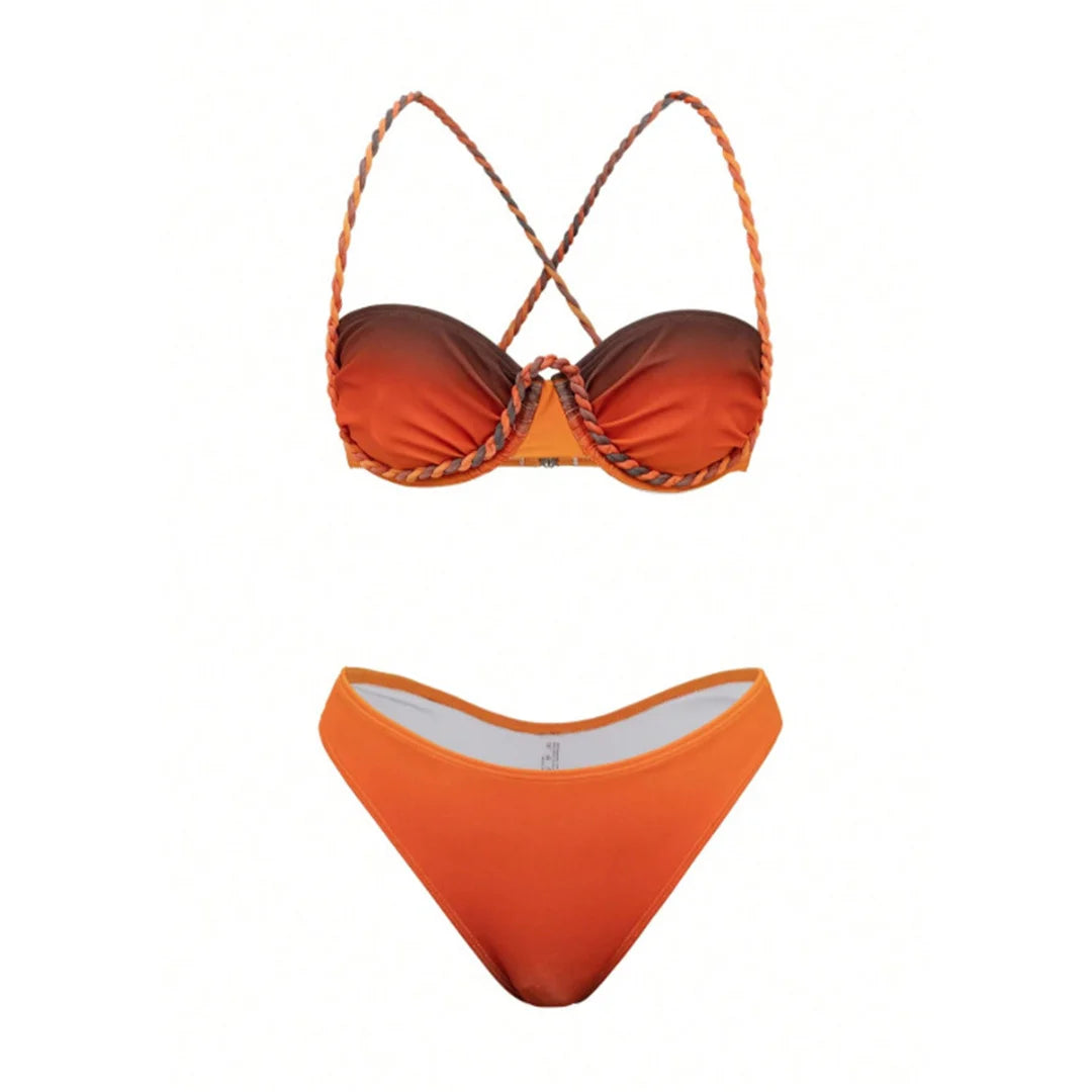 S - XL 3PCS With Skirt Underwired Bikini Female Swimsuit Women Swimwear Three-pieces Bikini set Bather Bathing Suit Swim V8080