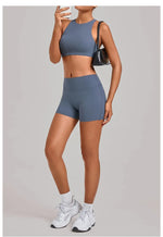 Women's Nude Yoga Sets Sports Cross Beauty Back Bra Hip-lifting Slim Fit Shorts Suits Running Fitness Workout Gym Sets