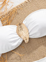 Seashell Bandeau Bikini 2025 Sexy Women Swimsuits Female Swimwear Thong Bikini Set Brazilian Biquini Swimming Suit Beachwear
