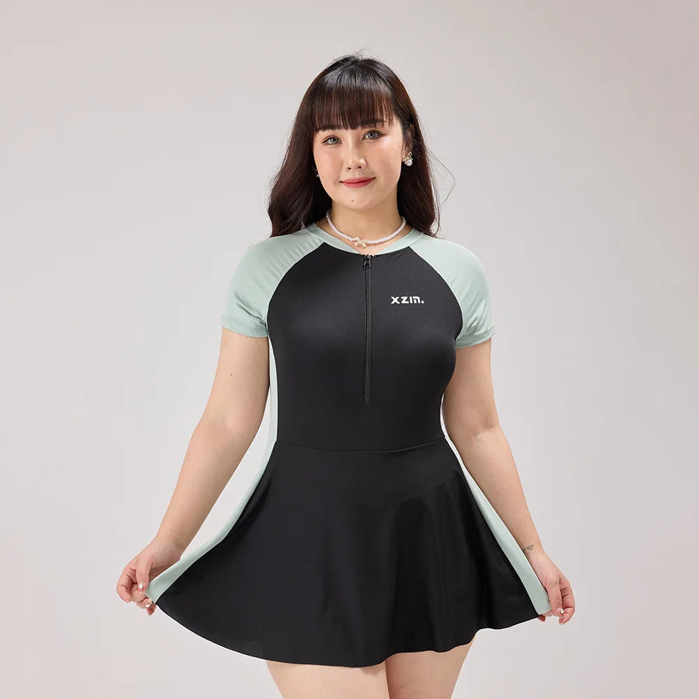 New Swimsuit Women's One-piece Flat Corner Pants Long Conservative Fairy StyleSlimming One-piece Hot Spring Swimsuit