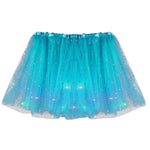 Women's Tulle Skirt Star Sequined Short Tutu Skirt Fancy Ballet Dancewear Party Costume Ball Gown Led Light Luminous Mini Skirts