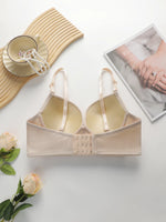 Women Ribbed Longline Push Up Bra Adjustable Thin Strap Side Support Anti Sag Brassiere Breathable Solid Daily Lingerie B6075