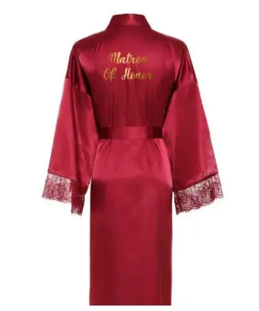 Women Long robe Satin Robe Bridal Robe Bridesmaid Robes Lace Robe Wedding Robe Sleepwear Bathrobe Dressing Long Gowns