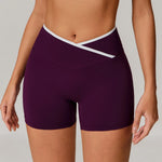 Women Gym Shorts Fitness Sports Biker Shorts V Waist Band Yoga Shorts Workout Tights Scrunch Butt Seamless Leggings Woman Pants