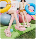 Women Summer Platform Flip Flops Thick Sole Soft EVA Home Beach Slippers For Female Leisure Beach Slides Girls High Heel Sandals