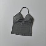 NO LOGO Women's Longline Strappy Backless Gym Top Scrunch Workout Open Back Bra Tank Top for Running Yoga Shirt