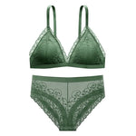 Women Lace Bra Set Push Up Bralette Low Waist Panties Female Embroidery Flora Lace Underwear Sexy Lingerie Set Female Intimates