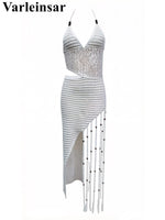 New Tassels Asymmetric Halter Crochet Knitted Tunic Beach Cover Up Cover-ups Beach Dress Beach Wear Beachwear Female Women V8257