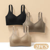 2Pcs/Set Plus Size Padded Bras For Women Push-Up Bra Wide Straps Seamless Underwear Non-wire Bra Female Comfy Intimates M-4XL