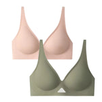 2Pcs/Set Seamless Bras for Women Non-wire Invisible Deep V Bralette Female Push Up Bras Underwear Sexy Lingerie