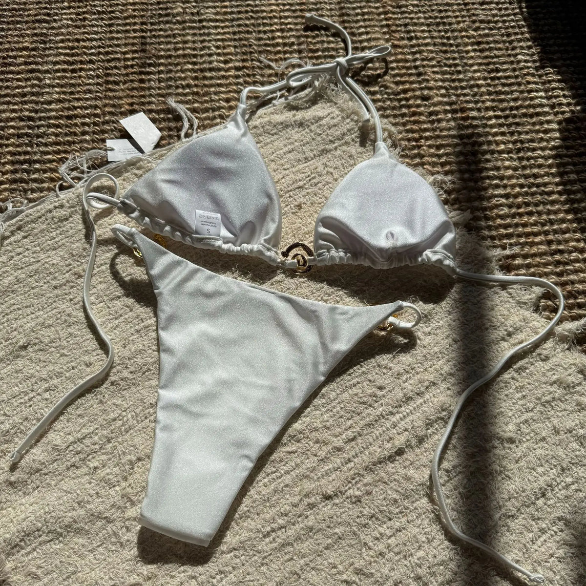 Sexy Micro Bikini 2026 Mujer Women Orange White Metal Ring Ornament Push Up Swimsuit Brazilian Beach Bathing Suit Thong Swimwear