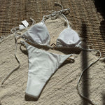 Sexy Micro Bikini 2026 Mujer Women Orange White Metal Ring Ornament Push Up Swimsuit Brazilian Beach Bathing Suit Thong Swimwear