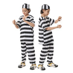 Halloween prison uniforms, prisoner costumes, children's orange prison uniforms for masquerades, black and white striped prisone