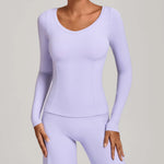 Women's Gym Fitness Shirts Yoga Long Sleeve Running Workout T-Shirts Push Up Sports Top Female Sexy Training Yoga Long Sleeve