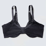 BEAUWEAR Ultra Thin Unlined Breathable Lingerie Bra with Wire Plain Floral Lace Bras for Women