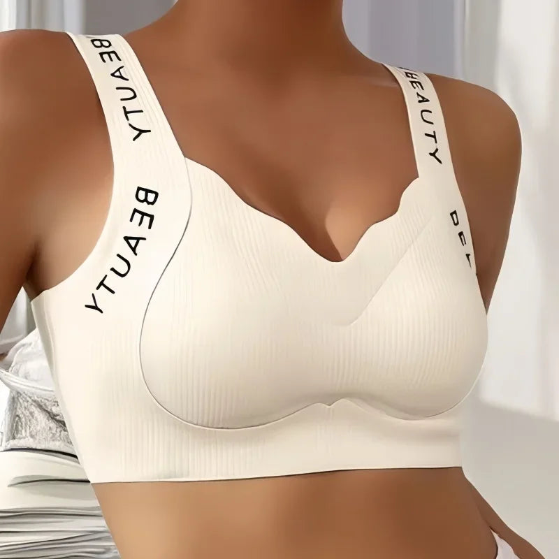 2Pcs/Set Bras Non-wire Push Up V-neck Bra Women Seamless Underwear Padded No Rims Support Brasiere Sexy Lingerie M-3XL