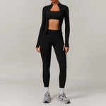 2/3PCS Yoga Set Women Workout Set Seamless Sportswear Gym Clothing Fitness Long Sleeve Crop Top High Waist Leggings Sports Suits