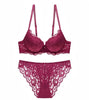 Women's Underwear Set Sexy Hollow Lace Floral Bow Padded Push up Bra Suitable for Small Busts Sexy Bras and Panties