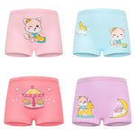 4 Pieces/lot Design Children's Girls Panties Cotton Soft Pretty Cartoon Unicorn Child Underwear for Girls Kids Boxer Breathable