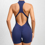 Women Yoga V Backless Jumpsuit Workout Bodysuit Sleeveless Gym Bodycon Sportswear Fitness Yoga Suit One Piece Outfit