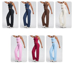 2PCS Yoga Set Women Tracksuit Nude Feeling Workout Sets Gym Clothes Push Up Fitness Running Sportswear Sport Straight tank suit