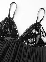 Women's Summer Solid Color Sequin Cami Tops Sleeveless Spaghetti Strap Deep V Neck Camisole