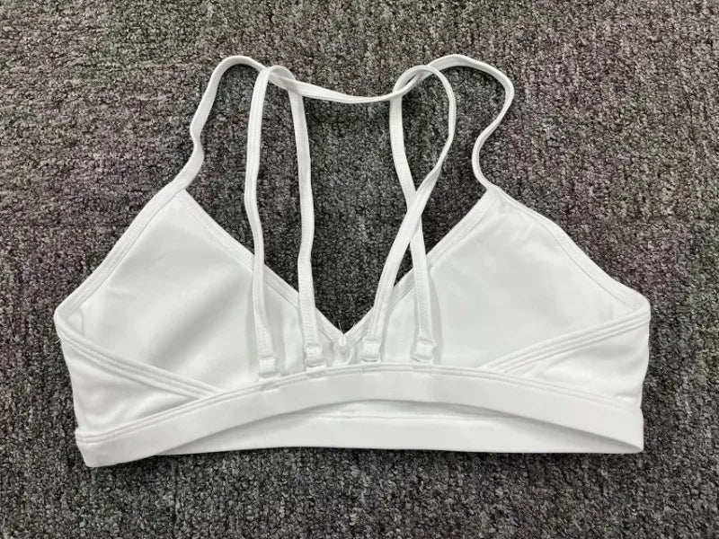Women's Detachable Strap Yoga Bra Top Seamless Racerback Sweat-Wicking High Support for Yoga Running & Low Impact Workouts
