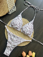 Leopard Halter Scrunch Butt Micro Thong Bikini Women Swimwear Female Swimsuit Two-pieces Bikini Set Bather Bathing Suit Swim