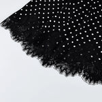 FDYOUI 2026 Woman Clothes Lace Patchwork Polka Dot Skirts Female Sexy Tight Short Skirt Black Party Night Club Dress Streetwear