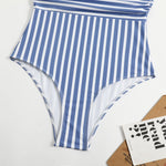 2026 Striped One Piece Swimsuit Vintage Swimwear Women V-neck Bathing Swimming Suit Female Summer Beachwear Bodysuit