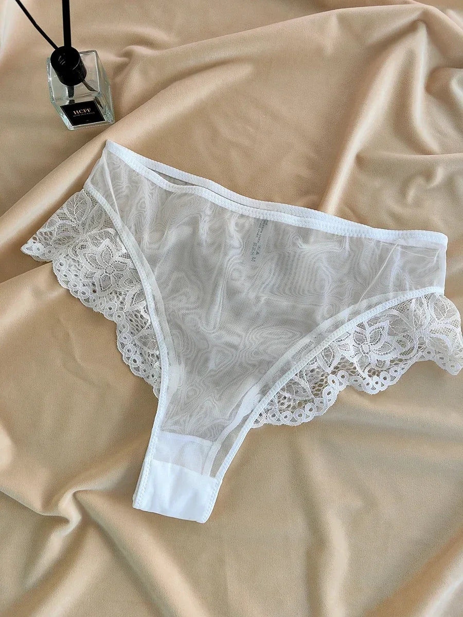 MOYISU French temptation lace big boobs small bra underwear ultra thin set transparent white sensory pure desire underwear