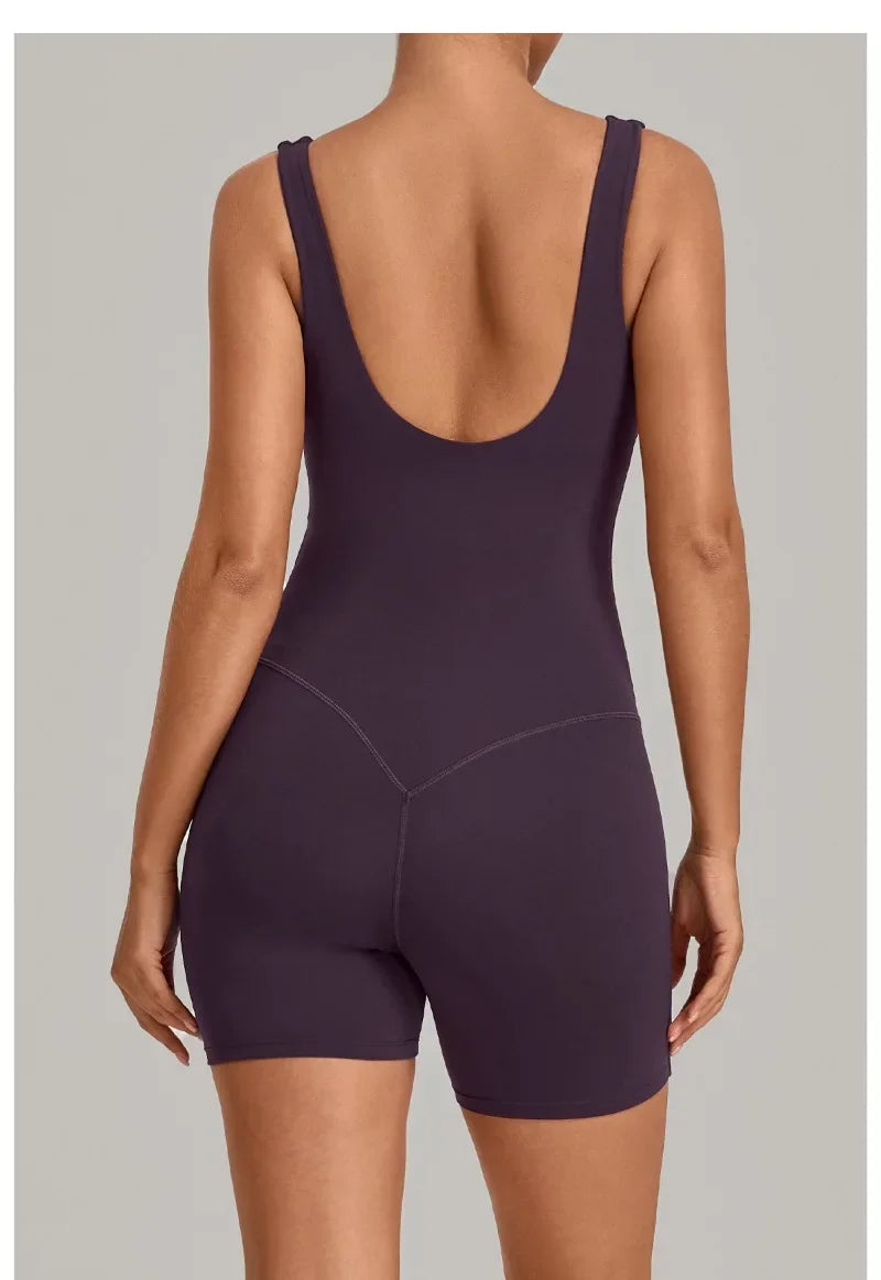 Women's Seamless Yoga Jumpsuits Fitness Sports Gym Beauty Backless Slim Fit Sling One-piece Running Workout Training Bodysuits
